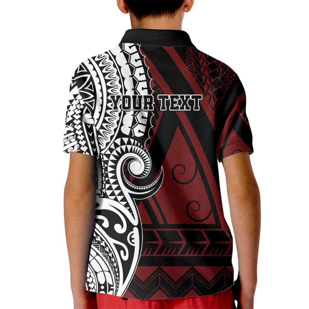 Personalised Tonga Constitution Day 1875 Kid Polo Shirt Polynesian Tribal Tattoo LT9 - Polynesian Pride
