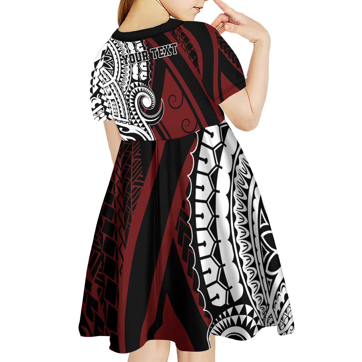 Personalised Tonga Constitution Day 1875 Kid Short Sleeve Dress Polynesian Tribal Tattoo LT9 - Polynesian Pride