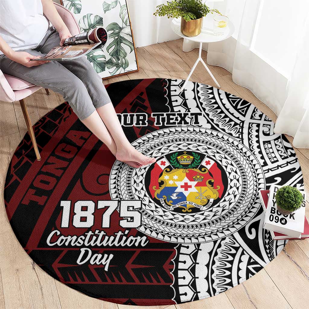 Personalised Tonga Constitution Day 1875 Round Carpet Polynesian Tribal Tattoo LT9 - Polynesian Pride