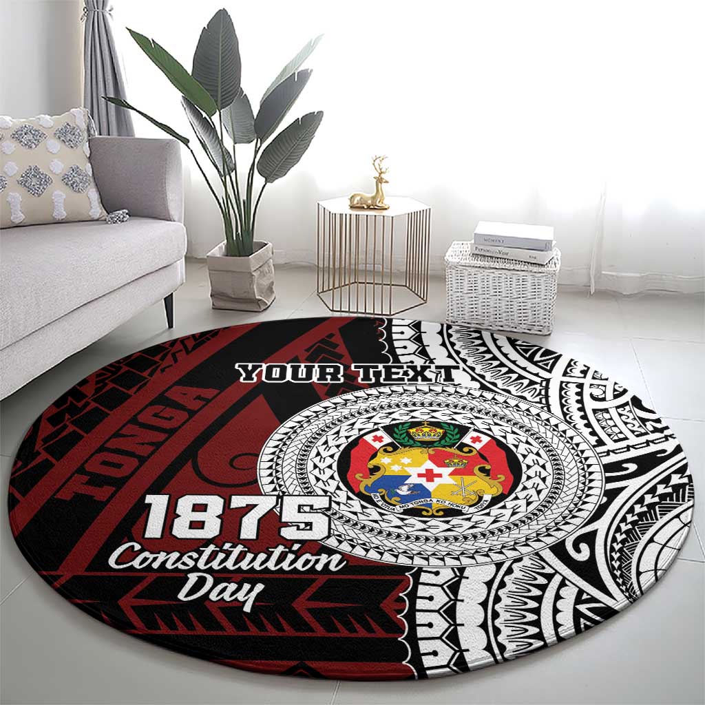 Personalised Tonga Constitution Day 1875 Round Carpet Polynesian Tribal Tattoo LT9 - Polynesian Pride