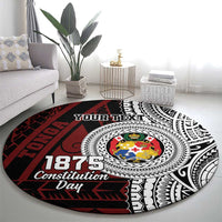 Personalised Tonga Constitution Day 1875 Round Carpet Polynesian Tribal Tattoo LT9 - Polynesian Pride