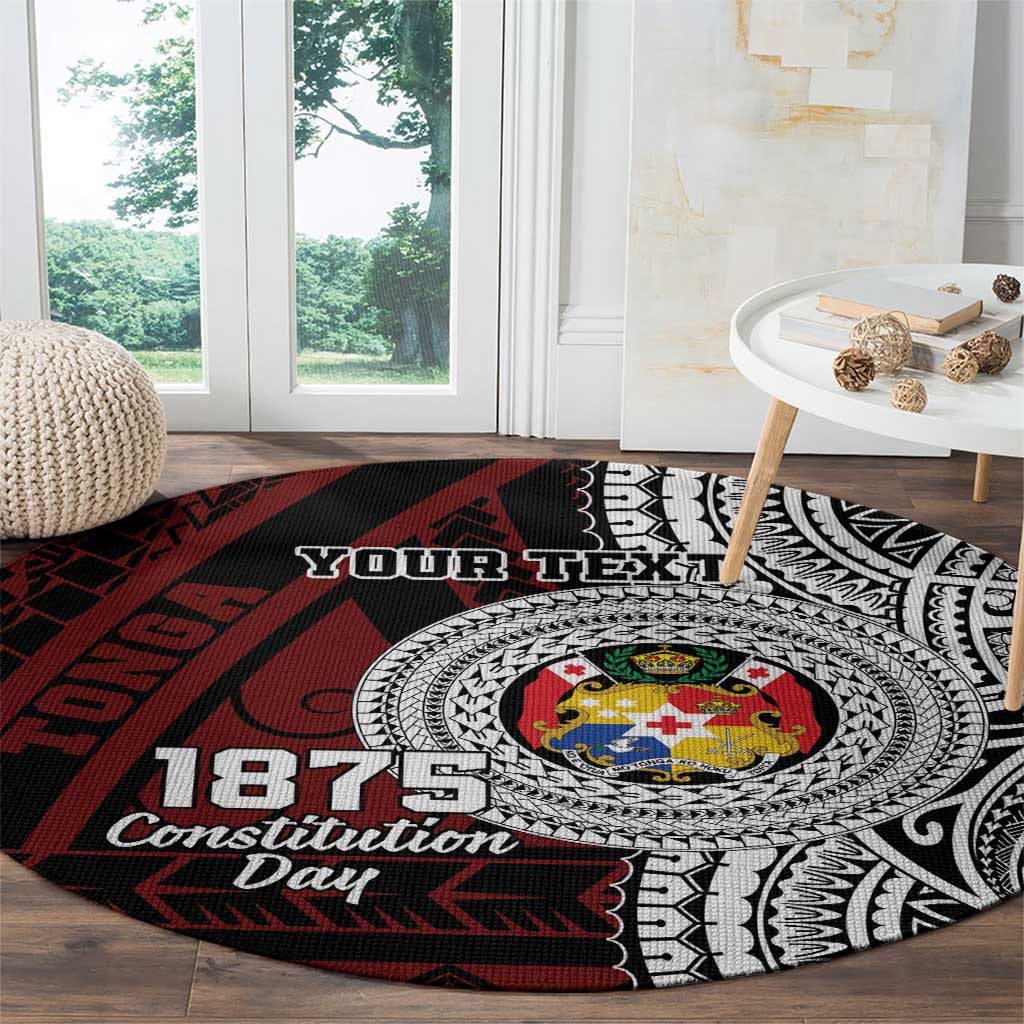 Personalised Tonga Constitution Day 1875 Round Carpet Polynesian Tribal Tattoo LT9 - Polynesian Pride