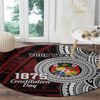 Personalised Tonga Constitution Day 1875 Round Carpet Polynesian Tribal Tattoo LT9 - Polynesian Pride