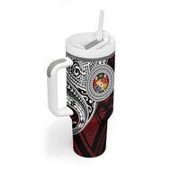 Personalised Tonga Constitution Day 1875 Tumbler With Handle Polynesian Tribal Tattoo