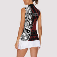 Personalised Tonga Constitution Day 1875 Women Sleeveless Polo Shirt Polynesian Tribal Tattoo LT9 - Polynesian Pride