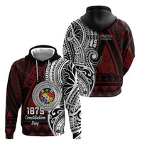 Personalised Tonga Constitution Day 1875 Zip Hoodie Polynesian Tribal Tattoo