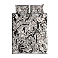 Polynesia Quilt Bed Set Tribal Polynesian Spirit With Beige Pacific Flowers LT9 Beige - Polynesian Pride