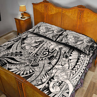 Polynesia Quilt Bed Set Tribal Polynesian Spirit With Beige Pacific Flowers LT9 - Polynesian Pride