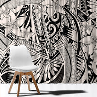 Polynesia Window Curtain Tribal Polynesian Spirit With Beige Pacific Flowers LT9 - Polynesian Pride