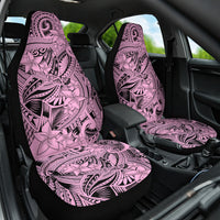 Polynesia Car Seat Cover Tribal Polynesian Spirit With Pink Pacific Flowers LT9 One Size Pink - Polynesian Pride
