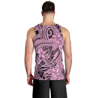 Polynesia Men Tank Top Tribal Polynesian Spirit With Pink Pacific Flowers LT9 - Polynesian Pride