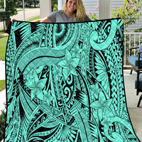 Polynesia Quilt Tribal Polynesian Spirit With Teal Pacific Flowers LT9 Teal - Polynesian Pride
