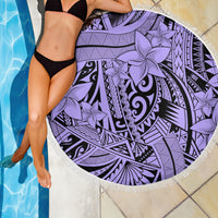 Polynesia Beach Blanket Tribal Polynesian Spirit With Violet Pacific Flowers LT9 - Wonder Print Shop