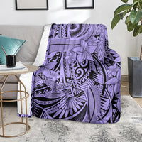 Polynesia Blanket Tribal Polynesian Spirit With Violet Pacific Flowers LT9 - Polynesian Pride