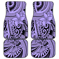 Polynesia Car Mats Tribal Polynesian Spirit With Violet Pacific Flowers LT9 Violet - Polynesian Pride