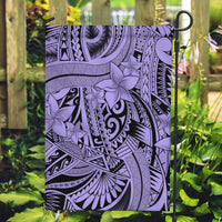 Polynesia Garden Flag Tribal Polynesian Spirit With Violet Pacific Flowers LT9 Garden Flag Violet - Polynesian Pride