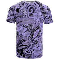 Polynesia T Shirt Tribal Polynesian Spirit With Violet Pacific Flowers LT9 - Polynesian Pride