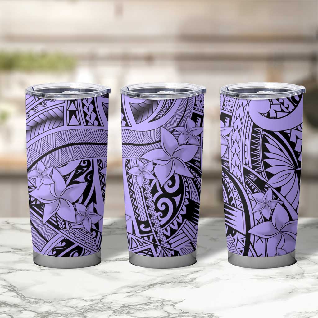 Violet Pacific Flowers Tribal Polynesian Spirit Tumbler Cup