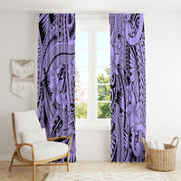 Polynesia Window Curtain Tribal Polynesian Spirit With Violet Pacific Flowers LT9 - Polynesian Pride