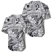 Polynesia Baseball Jersey Tribal Polynesian Spirit With White Pacific Flowers LT9 - Polynesian Pride