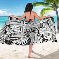 Polynesia Sarong Tribal Polynesian Spirit With White Pacific Flowers LT9 - Polynesian Pride