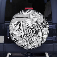 Polynesia Spare Tire Cover Tribal Polynesian Spirit With White Pacific Flowers LT9 White - Polynesian Pride