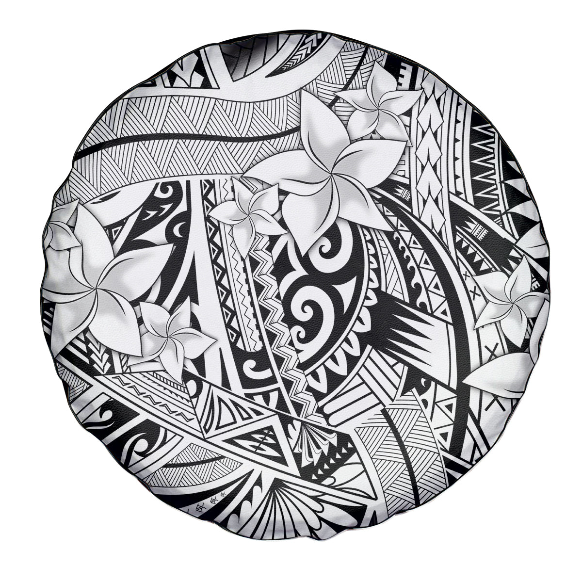 Polynesia Spare Tire Cover Tribal Polynesian Spirit With White Pacific Flowers LT9 - Polynesian Pride