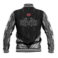 Black Samoa Tribal Chest Tattoo Baseball Jacket LT9 - Polynesian Pride