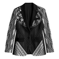Black Samoa Tribal Chest Tattoo Blazer LT9 Unisex Black - Polynesian Pride