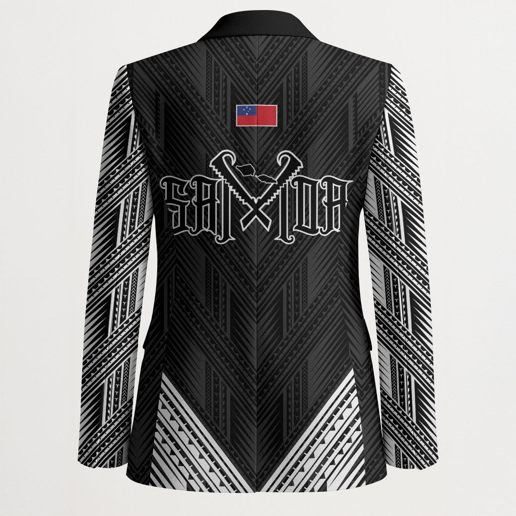 Black Samoa Tribal Chest Tattoo Blazer LT9 - Polynesian Pride