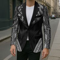 Black Samoa Tribal Chest Tattoo Blazer LT9 - Polynesian Pride