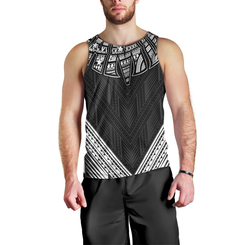 Black Samoa Tribal Chest Tattoo Men Tank Top LT9 - Polynesian Pride