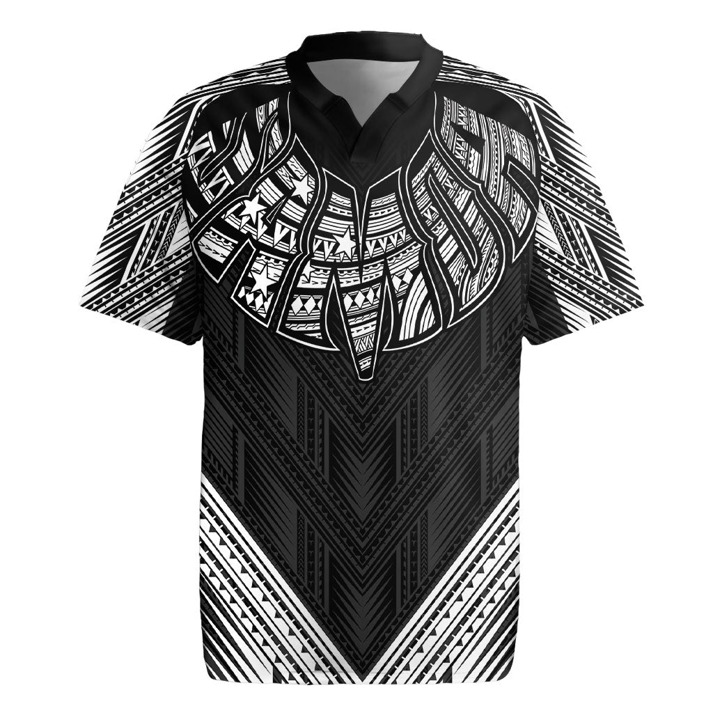 Black Samoa Tribal Chest Tattoo Rugby Jersey LT9 Black - Polynesian Pride