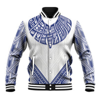White Samoa Tribal Chest Tattoo Baseball Jacket LT9 Unisex White - Polynesian Pride