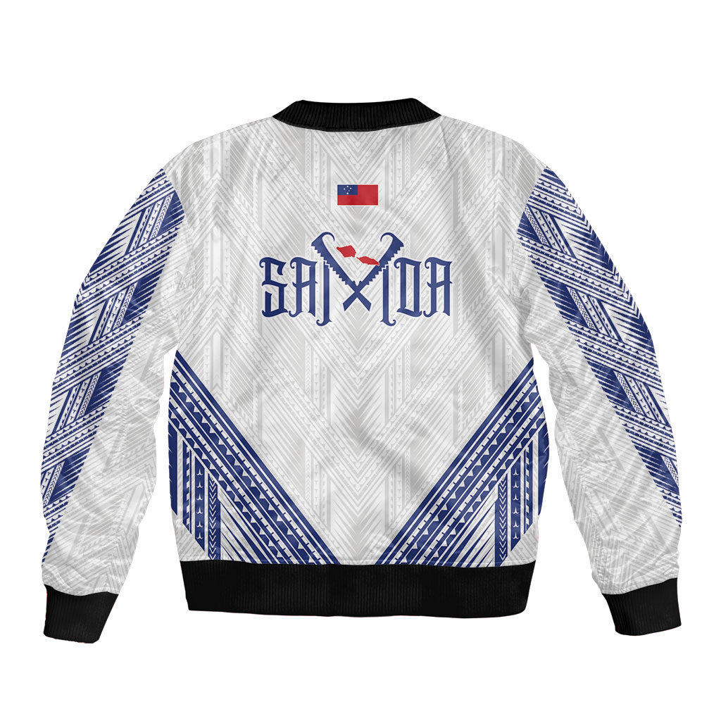 White Samoa Tribal Chest Tattoo Bomber Jacket LT9 - Polynesian Pride
