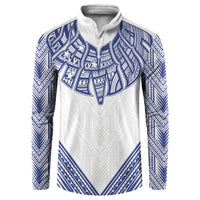 White Samoa Tribal Chest Tattoo Button Sweatshirt LT9 White - Polynesian Pride