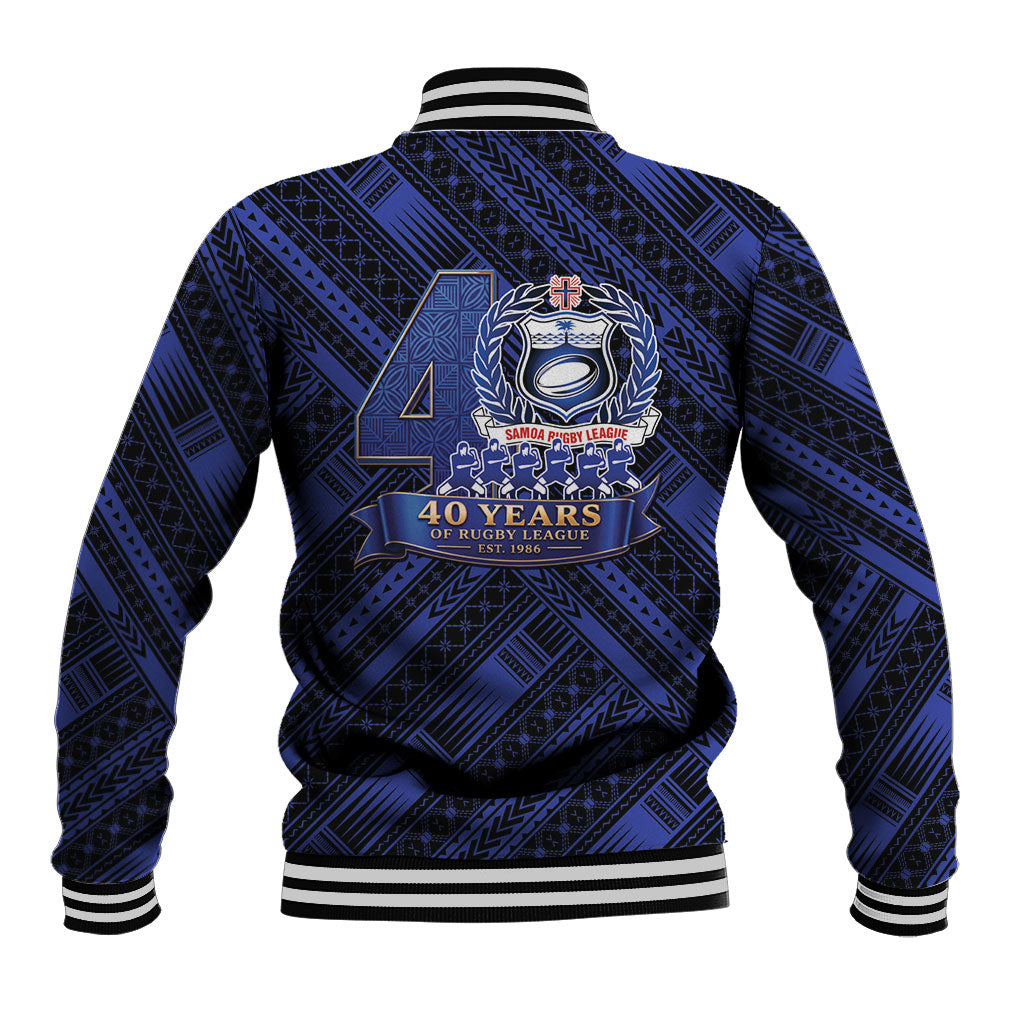 Toa Samoa 40th Anniversary Baseball Jacket Royal Blue Tribal LT9 - Polynesian Pride