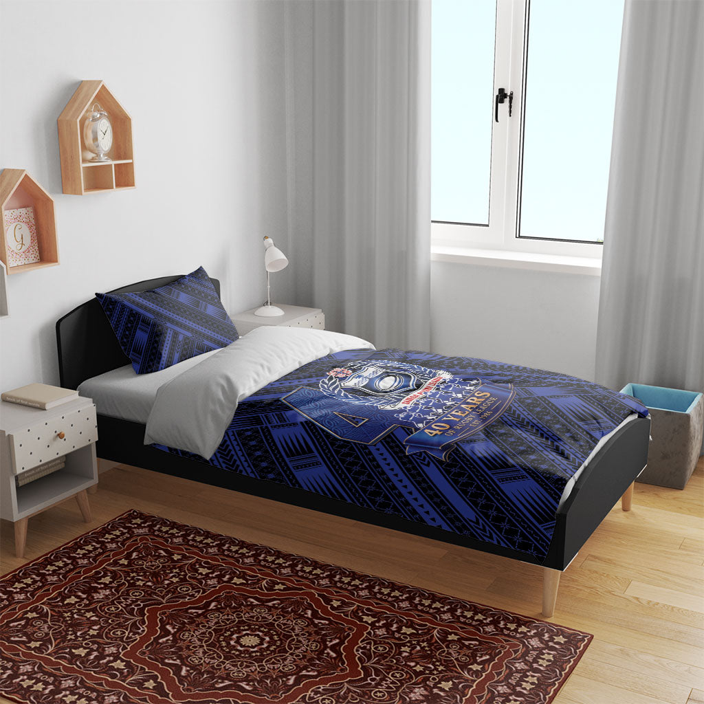 Toa Samoa 40th Anniversary Bedding Set Royal Blue Tribal LT9 - Polynesian Pride