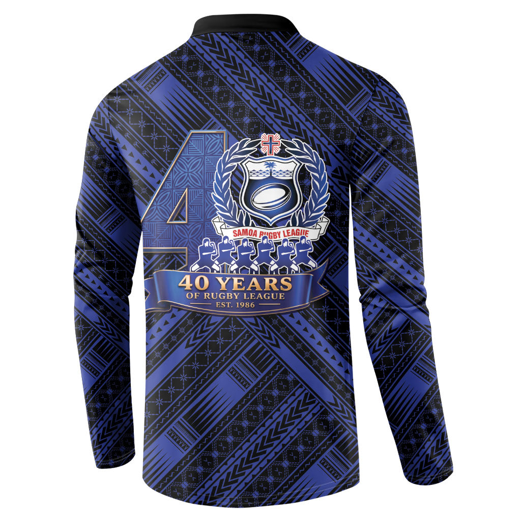 Toa Samoa 40th Anniversary Button Sweatshirt Royal Blue Tribal LT9 - Polynesian Pride