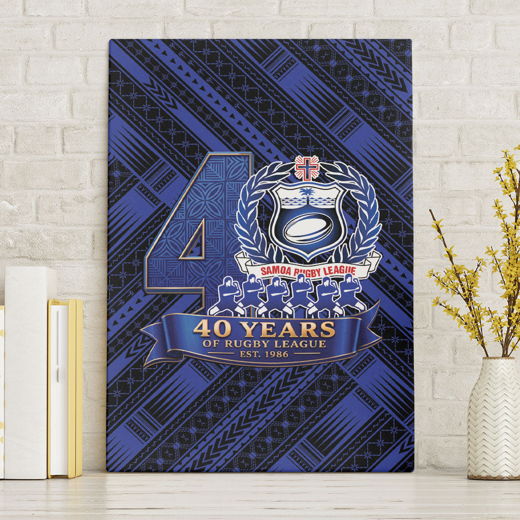 Toa Samoa 40th Anniversary Canvas Wall Art Royal Blue Tribal LT9 Without Frame Blue - Polynesian Pride