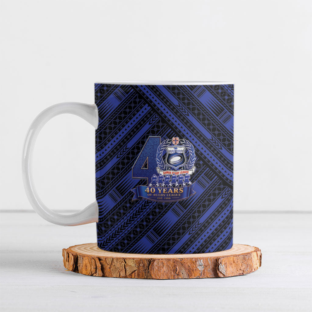 Toa Samoa 40th Anniversary Ceramic Mug Royal Blue Tribal LT9 Blue - Polynesian Pride