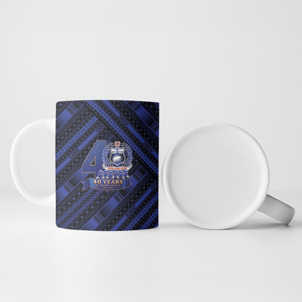 Toa Samoa 40th Anniversary Ceramic Mug Royal Blue Tribal LT9 - Polynesian Pride