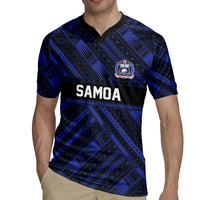 Toa Samoa 40th Anniversary Rugby Jersey Royal Blue Tribal LT9 - Polynesian Pride