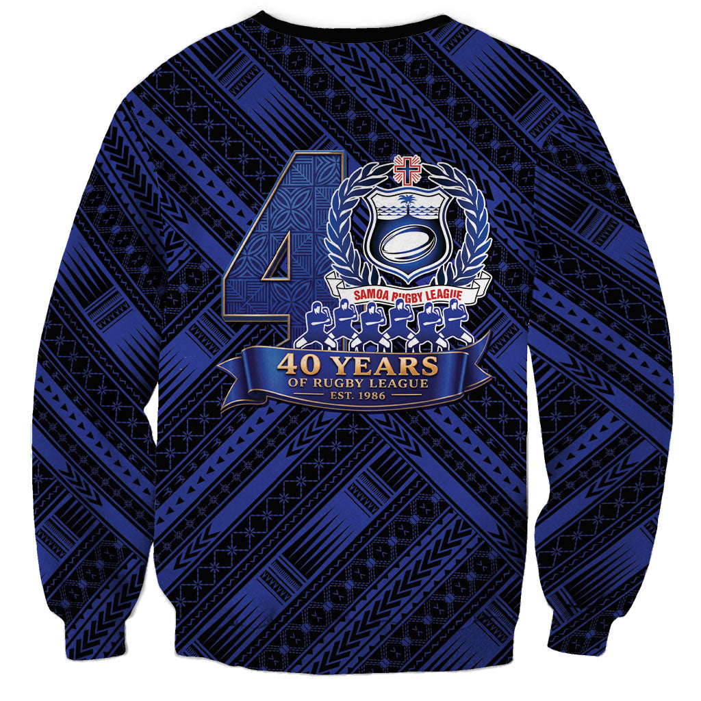 Toa Samoa 40th Anniversary Sweatshirt Royal Blue Tribal LT9 - Polynesian Pride