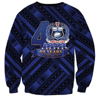 Toa Samoa 40th Anniversary Sweatshirt Royal Blue Tribal LT9 - Polynesian Pride