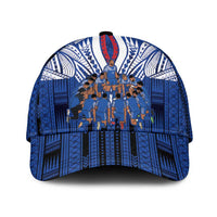 Toa Samoa Siva Tau Classic Cap Royal Blue Chevron Geometric Heritage LT9 Universal Fit Blue - Polynesian Pride