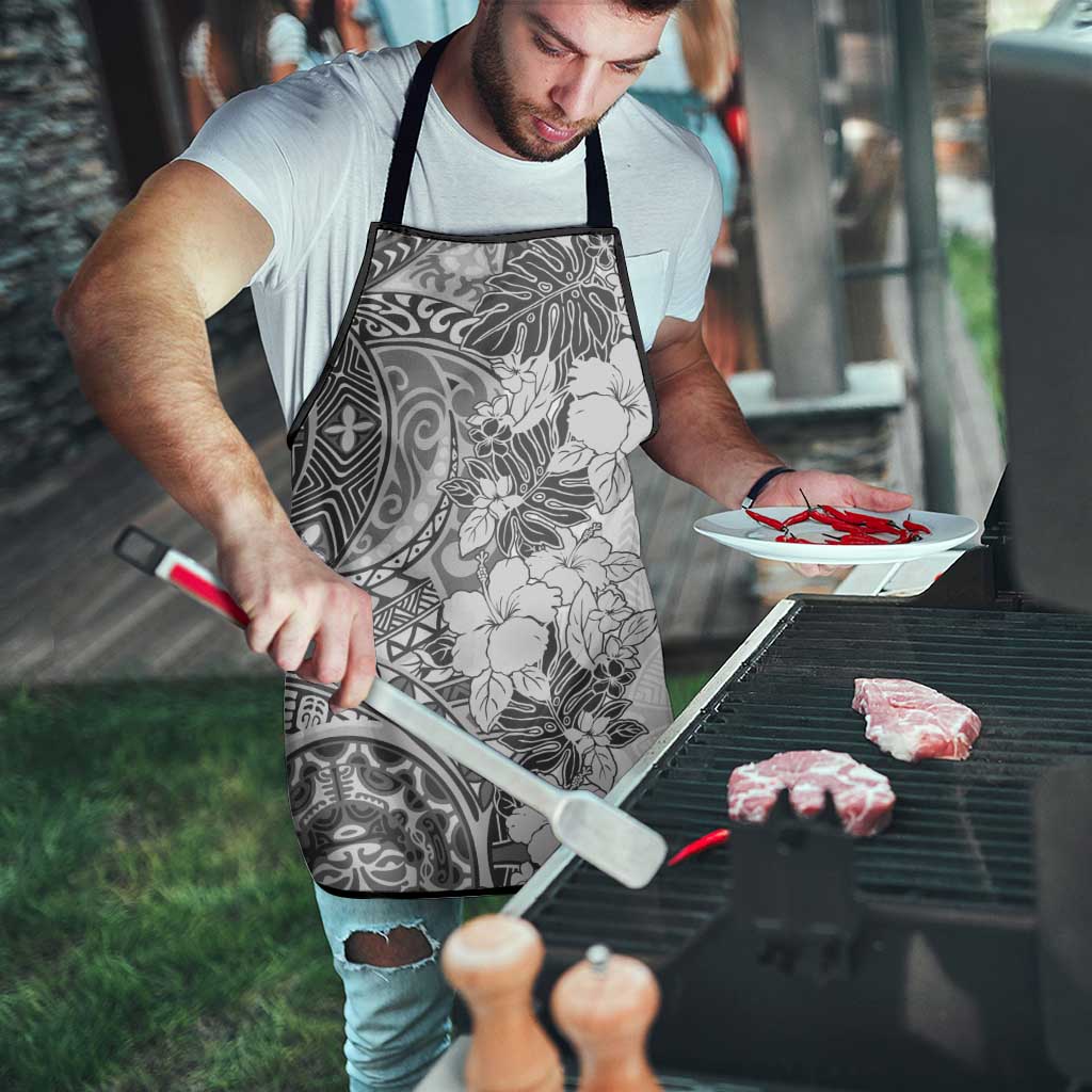 Polynesia Apron Hibiscus Hawaiian Tribal Tattoo Retro Gray - Polynesian Pride