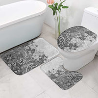 Polynesia Bathroom Set Hibiscus Hawaiian Tribal Tattoo Retro Gray - Polynesian Pride