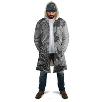 Polynesia Cloak Hibiscus Hawaiian Tribal Tattoo Retro Gray - Polynesian Pride