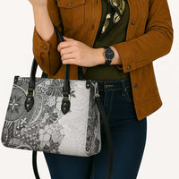 Polynesia Leather Bag Hibiscus Hawaiian Tribal Tattoo Retro Gray - Polynesian Pride